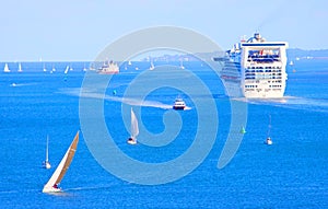 The solent busy shipping lane