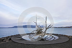 Solfar, Sun voyager sculpter in Reykjavik in Iceland
