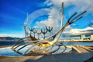 Solfar Suncraft Statue in Reykjavik, Iceland