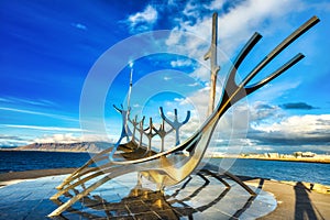 Solfar Suncraft Statue in Reykjavik, Iceland