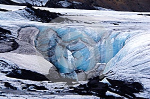 Solheimajokull glacier near Skaftafell in Iceland