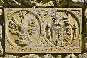 Soli Deo Gloria inscription in Dubnica nad Vahom town photo