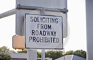 Soliciting from Roadway Prohibited
