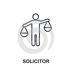 Solicitor outline icon. Thin line concept element from business management icons collection. Creative Solicitor icon for mobile