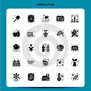 Solid 25 Agriculture Icon set. Vector Glyph Style Design Black Icons Set. Web and Mobile Business ideas design Vector Illustration