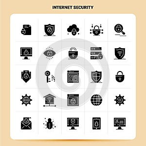 Solid 25 Internet Security Icon set. Vector Glyph Style Design Black Icons Set. Web and Mobile Business ideas design Vector