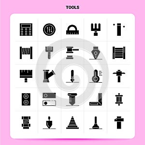 Solid 25 Tools Icon set. Vector Glyph Style Design Black Icons Set. Web and Mobile Business ideas design Vector Illustration