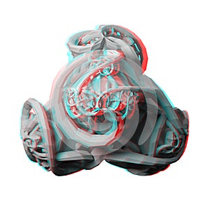 Solid 3D fractal anaglyph to view with red/cyan glasses