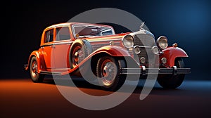 Solid Background Retro Car Vintage Elegance