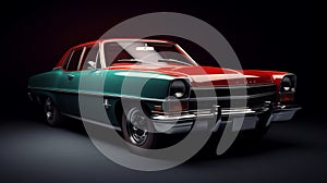 Solid Background Retro Car Vintage Elegance