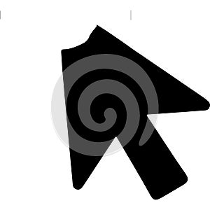 Black computer mouse cursor arrow isolated on transparent background