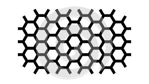Solid Black Hexagonal Honeycomb Pattern Seamless Vector Design Generative AI