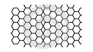 Solid Black Honeycomb Hexagonal Pattern, vector design Generative AI
