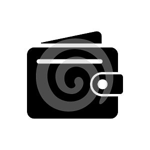Solid black icon of a wallet