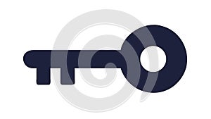 Solid Black Key Icon, Essential Access Symbol, vector design Generative AI