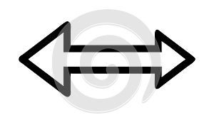 Solid Black Left Arrow Direct Directional Movement Icon, vector design Generative AI
