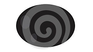 Solid Black Oval Shape Icon, vector design Generative AI