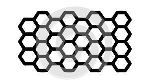 Solid Black Seamless Honeycomb Pattern Vector Generative AI