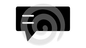 Solid Black Speech Bubble Icon Vector for Communication, vector design Generative AI