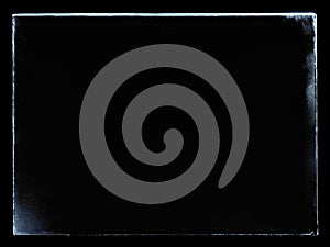 Solid Blank Empty Black Rectangle Screen Abstract with White Outline Border Frame for Broadcast, Background, and Computer Use