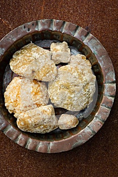 Solid blocks of unrefined sugar Jaggery Goor