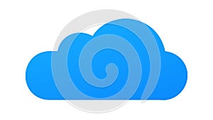 Solid Blue Cloud Icon: Sky Cloud Computing Symbol, vector design Generative AI