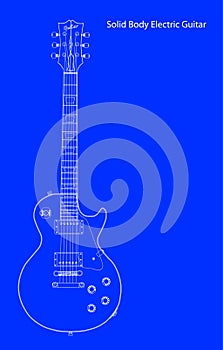 Solid Body Electric Guitar Blueprint