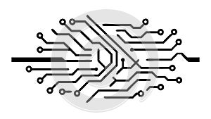 Solid Circuit Board Electronic Technology Element Vector, vector design Generative AI