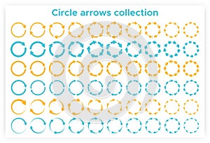 Solid circular arrows symbols vector collection