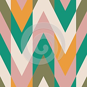 Solid color blocking chevron zig zag seamless repeat  pattern swatch