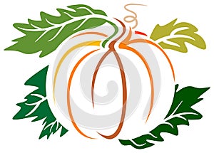 Solid colored pumpkin vector image