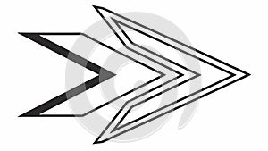 Solid Double Chevron Arrow, Modern Direction, vector design Generative AI