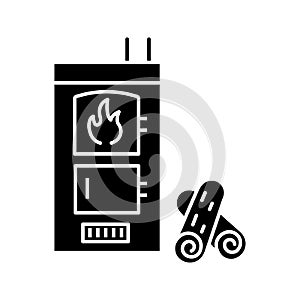 Solid fuel boiler glyph icon