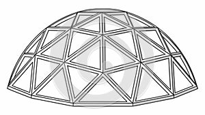 Solid Geodesic Dome Vector Illustration for Modern Architecture, vector design Generative AI