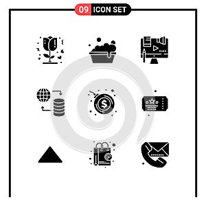 9 Solid Glyph concept for Websites Mobile and Apps bombshell, web, content, service, hosting photo