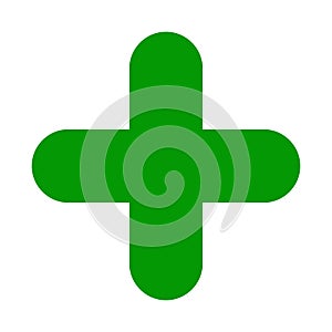 Solid Green Plus Sign Icon