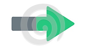 Solid Green Right Arrow Direction Icon, vector design Generative AI