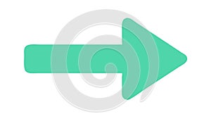 Solid Green Right Arrow for Progression Go Forward, vector design Generative AI