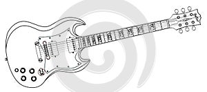 Solid Guitar Line Drawing