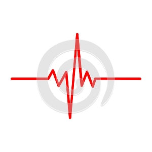 Solid heart rhythm ekg icon. Cardio heartbeat symbol. Vector Illustration.