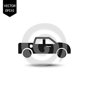 Solid icon for pickup truck,transportation,vector illustration