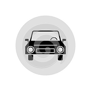 Solid icons for black car front,transportation,vector illustrations