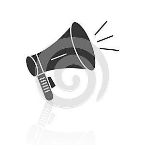 Solid icons for Megaphone and shadow.vector illustrations