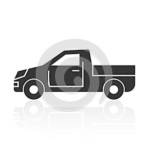 solid icons for Pickup truck and shadow,vector illustrations