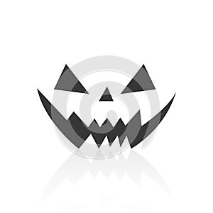 Solid icons for Scary Halloween pumpkin faces and shadow,vector illustrations
