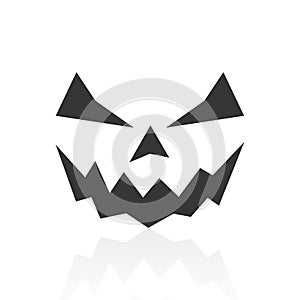 Solid icons for Scary Halloween pumpkin faces and shadow,vector illustrations