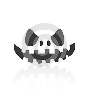 Solid icons for Scary Halloween pumpkin faces and shadow,vector illustrations