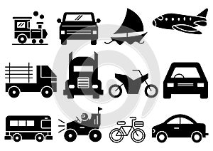 Solid icons transportation