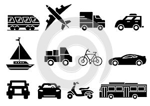 Solid icons transportation