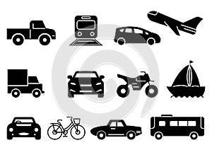 Solid icons transportation